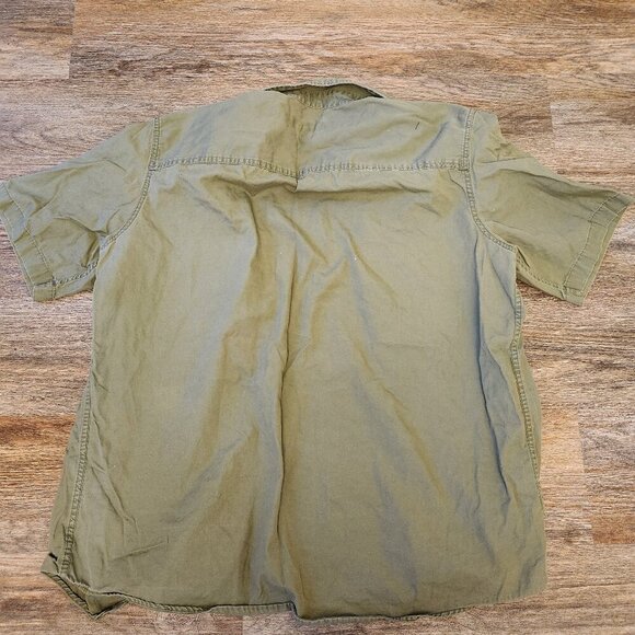 Eddie Bauer Mens Size XL 100% Cotton Short Sleeve Green Button up Shirt - Picture 6 of 6